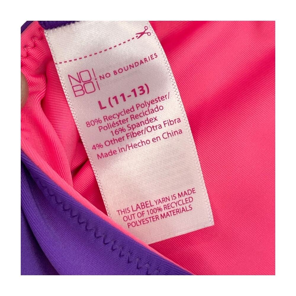 No Boundaries Reversible Bralette Swim Top Women's L (11-13) Purple Dune Beach - Picture 4 of 6